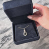 Vintage 14k White Gold Blue Green Sapphire Diamond Teardrop Pendant - Video showing the piece