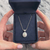 Vintage Platinum [Custom Carat] Iridescent Halo Dangle Adjustable Necklace - Video showing the piece