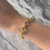 Vintage Italian 18k Yellow Gold Dotted Textured Cable Link Bracelet - Video showing the piece