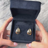 Vintage 14k Yellow Gold Gleaming Artistic Teardrop Earrings