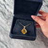 Vintage 14k Yellow Gold 9.8ct Citrine Rope Framed Checkerboard Cushion Enhancer Pendant - Video showing the piece