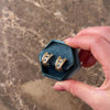 Vintage 14k Yellow Gold .51cttw Blue Sapphire Diamond Bold Framed Line Omega-Back Earrings - Video showing the piece