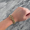Vintage Italian 14k Yellow Gold Sapphire Diamond Mesh Buckle Clasp Bracelet - Video showing the piece