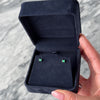 Vintage Small 14k White Gold Emerald Dainty Square Stud Earrings - Video showing the piece
