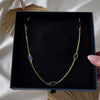 Vintage Italian 18k Yellow Gold Blue Enamel Station Necklace - Video showing the piece