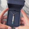 Vintage 14k Yellow Gold 5.26ct Aquamarine 2.09ct Blue Topaz Long Fancy-Cut Dangle Pendant - Video showing the piece