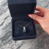 Vintage 14k Yellow Gold 3.2cttw Light Blue Topaz Elegant Rectangular Swirled Stack Pendant - Video showing the piece