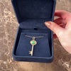 Vintage 14k Rosy Yellow Gold 1.34ct Jade Lucky Key Charm / Pendant - Video showing the piece
