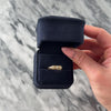 Antique 14k Rosy Yellow Gold Old Mine Cut Diamond Glimmering Buttercup-Set Trio Line Ring - Video showing the piece
