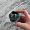 Vintage 14k Yellow Gold 2.66cttw Blue Zircon Large Regal Framed Stud Earrings - Video showing the piece