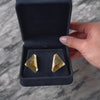 Vintage 14k Yellow Gold Hammered Folded Kite Statement Earrings - Video showing the piece