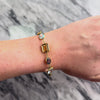Vintage 18k Yellow Gold Multistone Playful Rainbow Multicut Bracelet 7.5