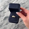 Vintage 14k Yellow Gold .54cttw Opal Diamond Iridescent Cabochon Line Ring - Video showing the piece