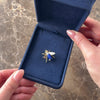 Vintage 18k Yellow & White Gold 1.43ct Lapis Lazuli Diamond Detailed Banded Insect Brooch / Pin - Video showing the piece