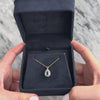 Vintage 14k Yellow Gold .9ct London Blue Topaz Diamond Glittering Oceanic Halo Pendant - Video showing the piece