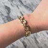 Vintage Italian 14k Yellow Gold Chic Open Rectangle Link Bracelet - Video showing the piece