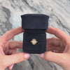 Vintage Austrian 14k Yellow & Rose Gold 1.43ct Rose Quartz Scrolling Ring 6.50