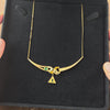Vintage Italian 18k Yellow Gold .98cttw Emerald Hinged Geometric Necklace 18.5