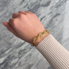 Vintage Italian Lightweight 14k Yellow Gold Twisted Triple Oval Link Bracelet - Video showing the piece