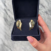 Vintage Large 14k Yellow Gold Sleek Ribbon Swish Stud Earrings - Video showing the piece