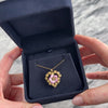 Antique Victorian 14k Yellow & Rosy Yellow Gold Old Mine Cut Diamond Pink Enamel Floral Heart Wreath Pendant - Video showing the piece
