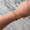 Vintage 14k Yellow Gold 1.59cttw Green Garnet Playful Vivid Textured Line Bracelet - Video showing the piece