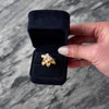 Vintage Large 10k Yellow Gold Pearl Diamond Hand-Decorated Lustrous Lily Ring - Video showing the piece