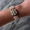 Vintage 14k White Gold Pearl .748cttw Diamond Triple Strand Bracelet - Video showing the piece