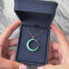 Antique Victorian Large 14k Yellow Gold Diamond Turquoise Fantastic Vivid Moon Pendant - Video showing the piece