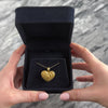Vintage Large 14k Yellow Gold Puffy Sculpted Satin Ripple Heart Pendant - Video showing the piece
