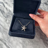 Vintage 14k White Gold Champagne Diamond White Diamond Glittering Ocean Starfish Slide Pendant - Video showing the piece