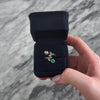 Antique 18k White Gold & 14k White Gold & 14k Rose Gold Old Mine Cut Diamond Emerald Diamond Stunning Floral Bypass Ring - Video showing the piece