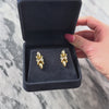 Vintage Italian 14k Yellow Gold Sleek X Link Dangle Earrings - Video showing the piece