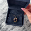Vintage 14k Yellow Gold 1.15cttw Garnet Seed Pearl Festive Crimson Wreath Pendant - Video showing the piece