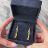 Vintage 18k Yellow Gold 2.49cttw Orange Quartz Seed Pearl Artistic Link Drop Dangle Earrings - Video showing the piece
