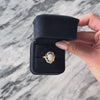 Vintage 10k Yellow Gold 1.4ct White Opal Diamond Flashing Statement Ring - Video showing the piece