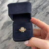 Vintage 18k Rose & White Gold Old Mine Cut Diamond Chic Flashing Starburst Square-Set Ring  - Video showing the piece