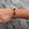 Vintage 18k Yellow Gold 25.0cttw Carnelian Fantastic Sunset Cabochon Bracelet - Video showing the piece