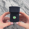 Vintage 18k Yellow Gold 3.04ct Chrysoprase Diamond Striking Dreamy Halo Ring - Video showing the piece