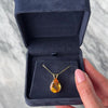 Vintage Large 14k Yellow Gold 12.6ct Citrine Bold Glittering Pear Pendant - Video showing the piece