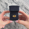Vintage 14k Yellow Gold 2.03ct Citrine Green Tourmaline Diamond Bold Geometric Curve Ring - Video showing the piece