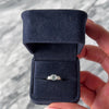 Vintage 14k White Gold Aquamarine .26cttw Diamond Serene Three-Stone Ring - Video showing the piece