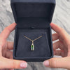 Vintage 14k Yellow Gold 2.33ct Blue-Green Tourmaline Diamond Elegant Elongated Duo Pendant - Video showing the piece