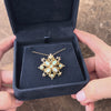 Vintage 14k Yellow Gold 1.13cttw Opal Glowing Snowflake Pendant