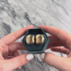Vintage Large 14k Rosy Yellow Gold Ribbed Dome Stud Earrings - Video showing the piece