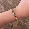 Vintage 14k Yellow Gold 3.7cttw Blue Sapphire Diamond Accented Wave Link Bracelet - Video showing the piece