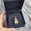 Vintage Large 14k Yellow Gold 4.26ct Gold Vein Quartz Diamond Naturalistic Swirling Pendant - Video showing the piece