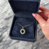Antique 10k Rosy Yellow Gold .65cttw Opal Lime Green Glass Bright Shimmering Haloed Wreath Charm / Pendant - Video showing the piece