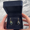 Vintage 14k Yellow Gold Azurmalachite Diamond Incredible Dangle Earrings - Video showing the piece