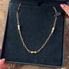 Vintage 9k Yellow Gold Alternating Brushed Roped Peanut Link Necklace 27.75